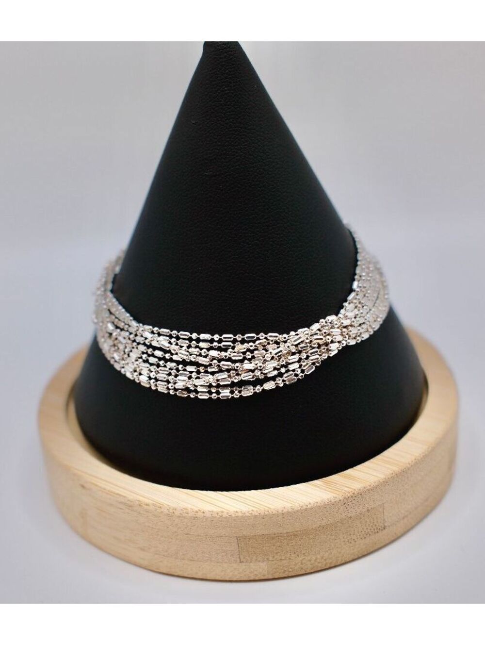 Dyadema Sterling Silver Multi-Strand Bead Chain Bracelet,